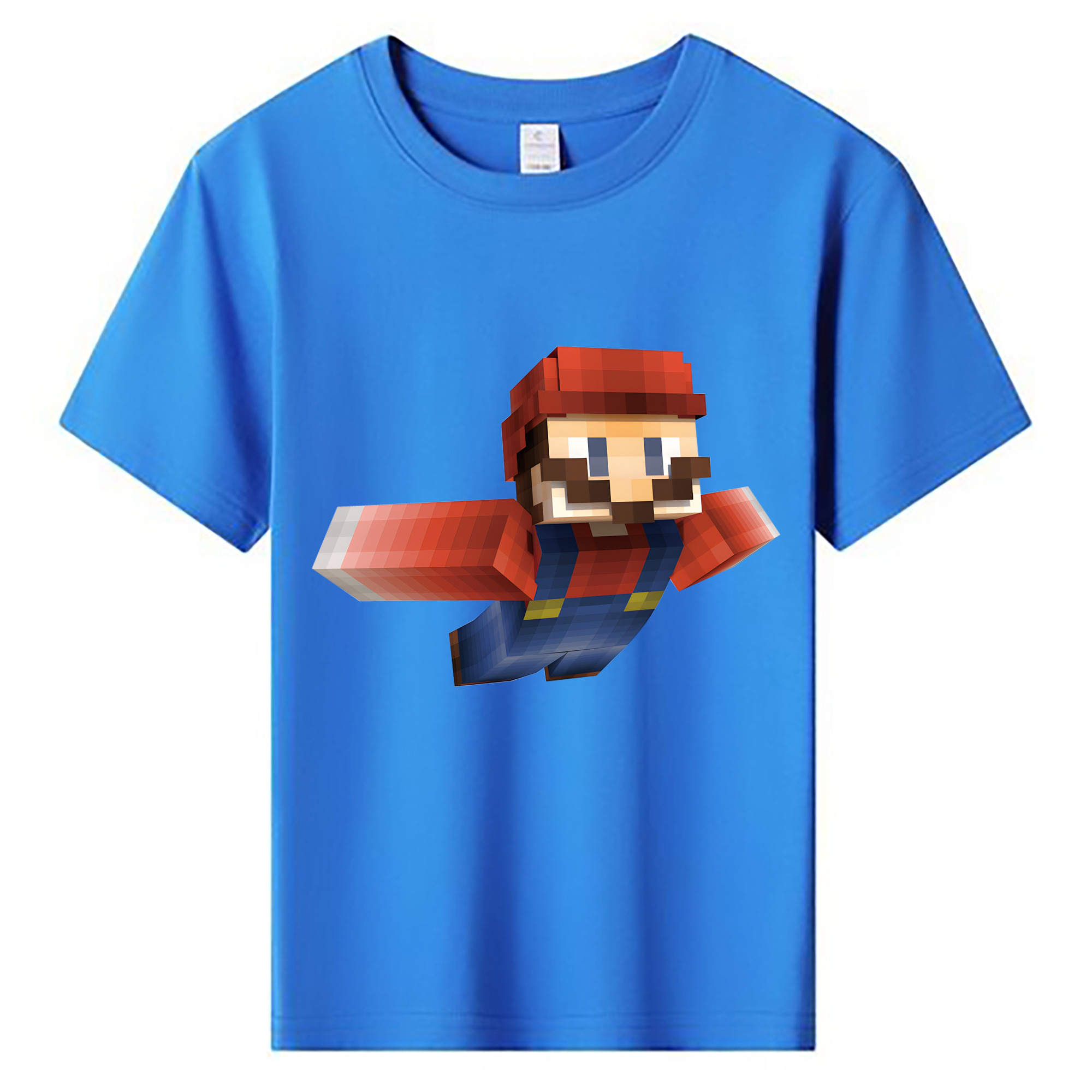 （画像用） マインクラフト ブロックの世界 Minecraft MC Block world 綿100％キッズTシャツ（フロントプリント）